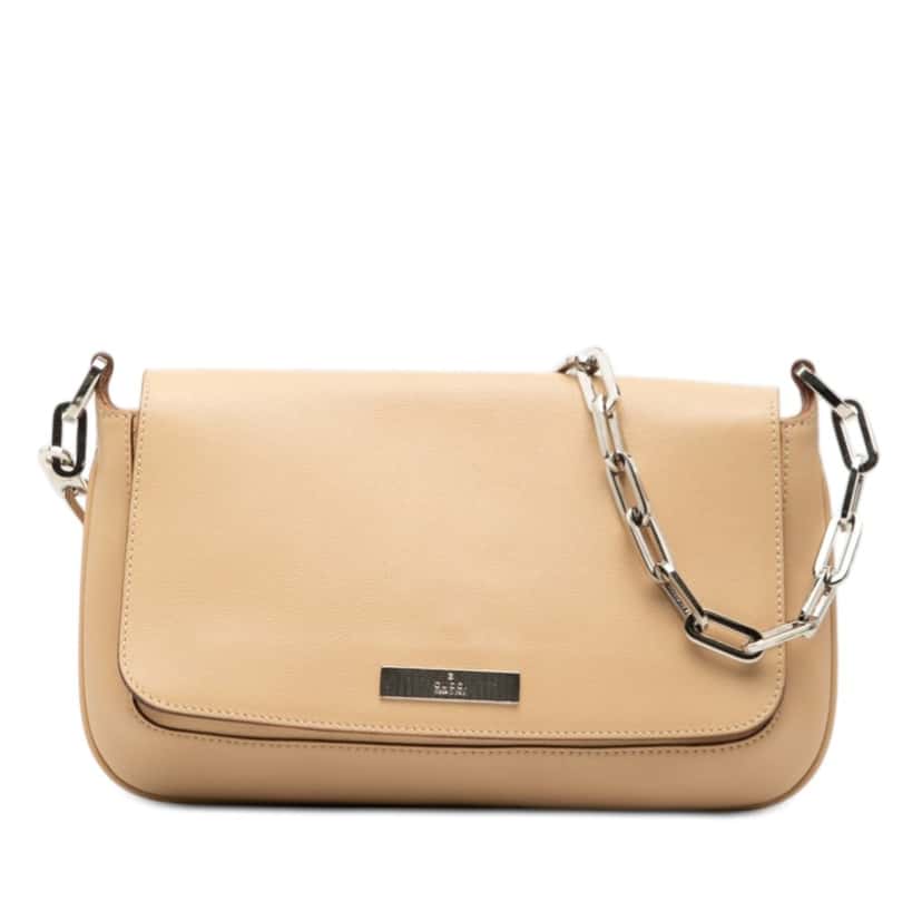 Gucci Leather Chain Shoulder Bag Beige Leather Very good condition - Front View