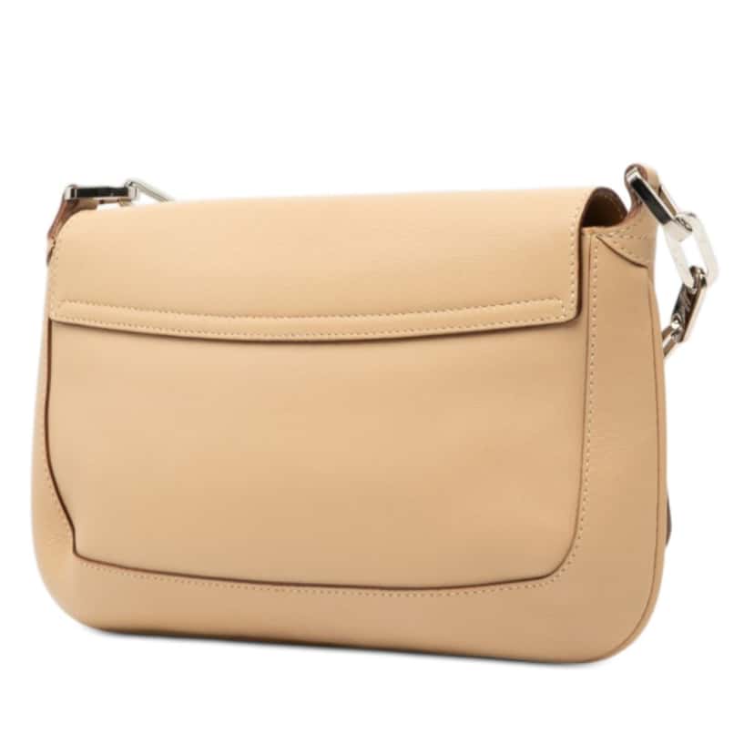 Gucci Leather Chain Shoulder Bag Beige Leather Very good condition - Back View