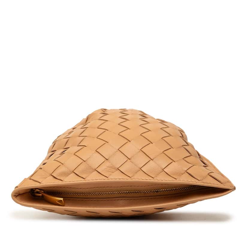Bottega Veneta Nappa Intrecciato BV Twist Clutch Brown Leather Very good condition - Inside View