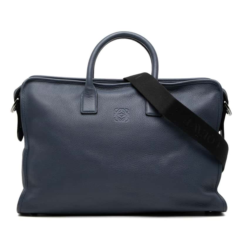 Loewe Leather Amazona Business Bag Blue Leather Very good condition - Front View