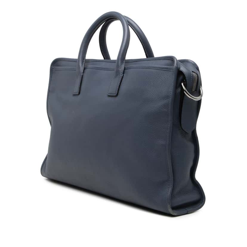Loewe Leather Amazona Business Bag Blue Leather Very good condition - Back View