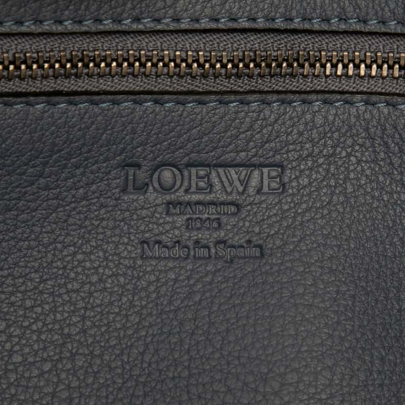 Loewe Leather Amazona Business Bag Blue Leather Very good condition - Box View