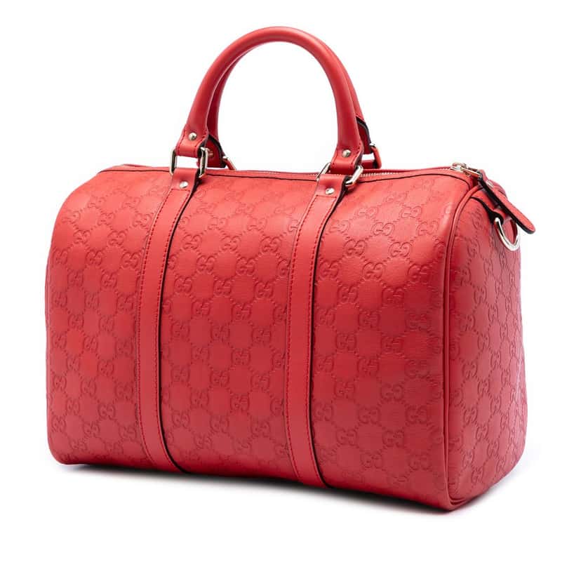 Gucci Medium Guccissima Joy Boston Bag Red Leather Very good condition - Back View