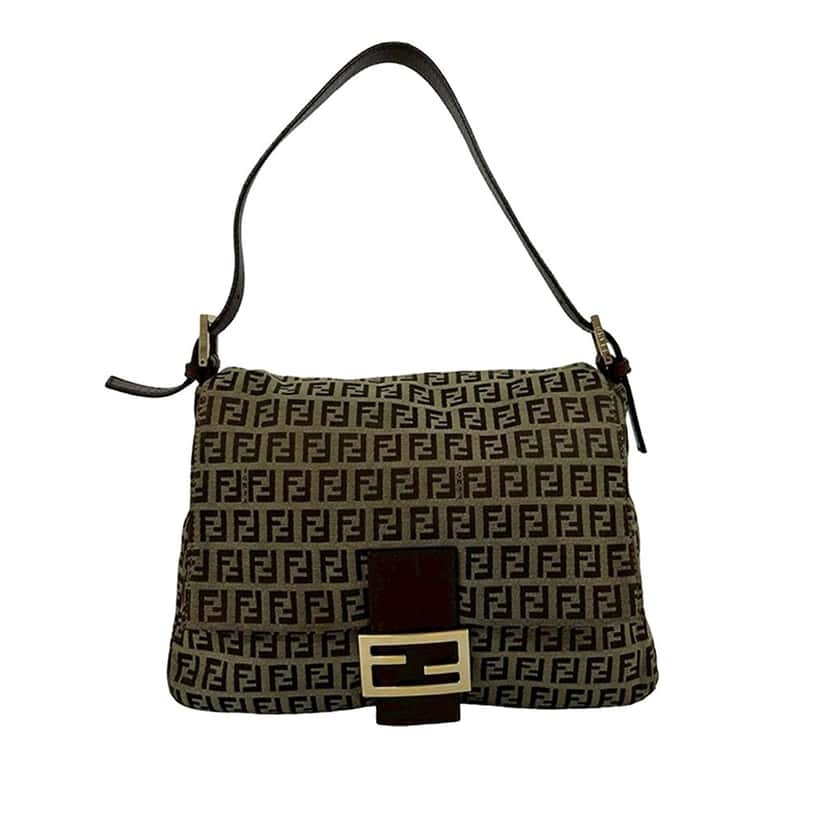 Fendi Zucchino Canvas Mamma Forever Brown Very good condition - Front View