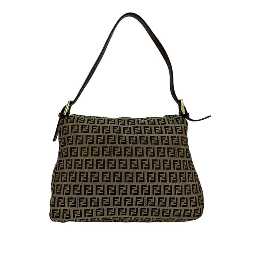 Fendi Zucchino Canvas Mamma Forever Brown Very good condition - Back View