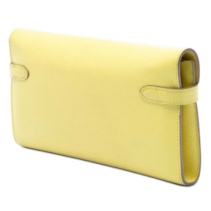 Hermès Epsom Kelly Longue Wallet Yellow Leather Very good condition - Back View