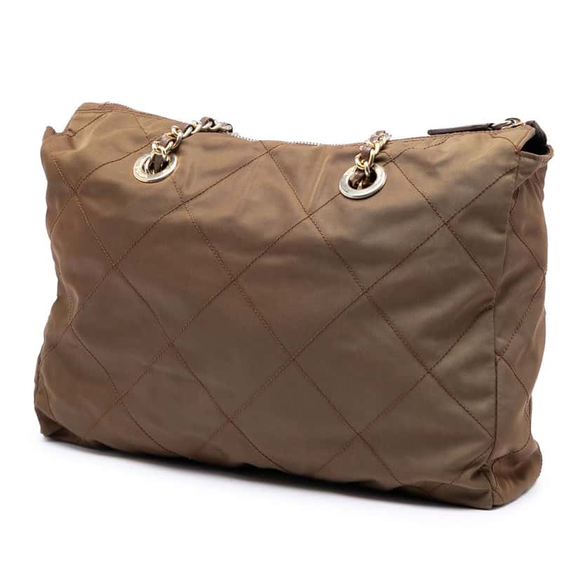 Prada Impuntu Tessuto Catena Chain Tote Brown Very good condition - Back View