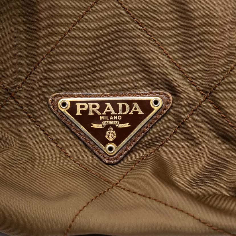 Prada Impuntu Tessuto Catena Chain Tote Brown Very good condition - Box View