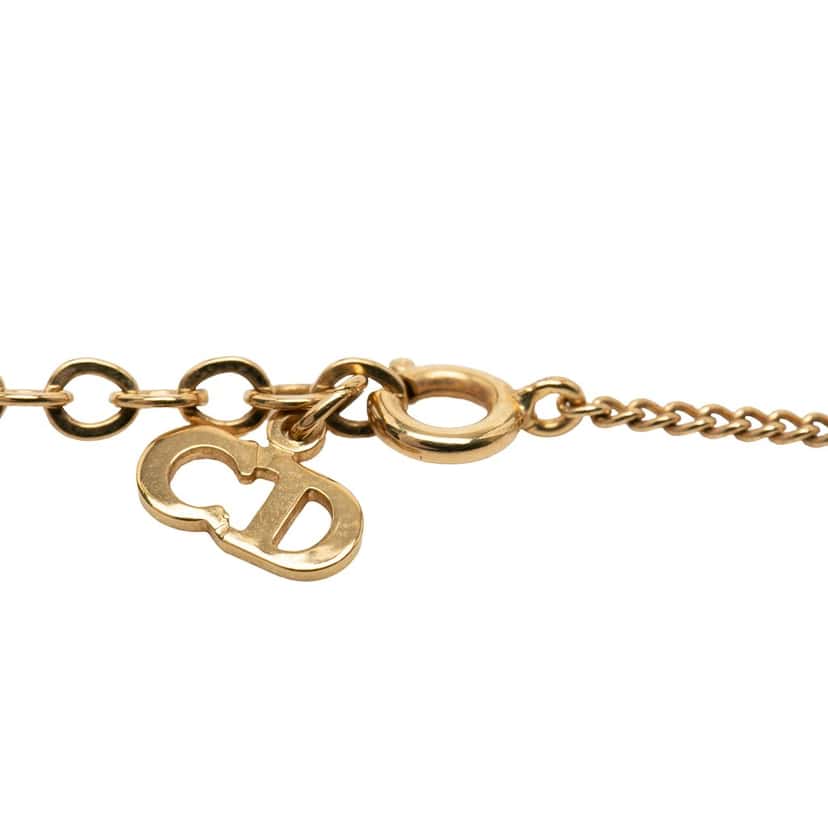 Dior Gold Plated CD Logo Pendant Necklace Gold Metal Very good condition - Inside View