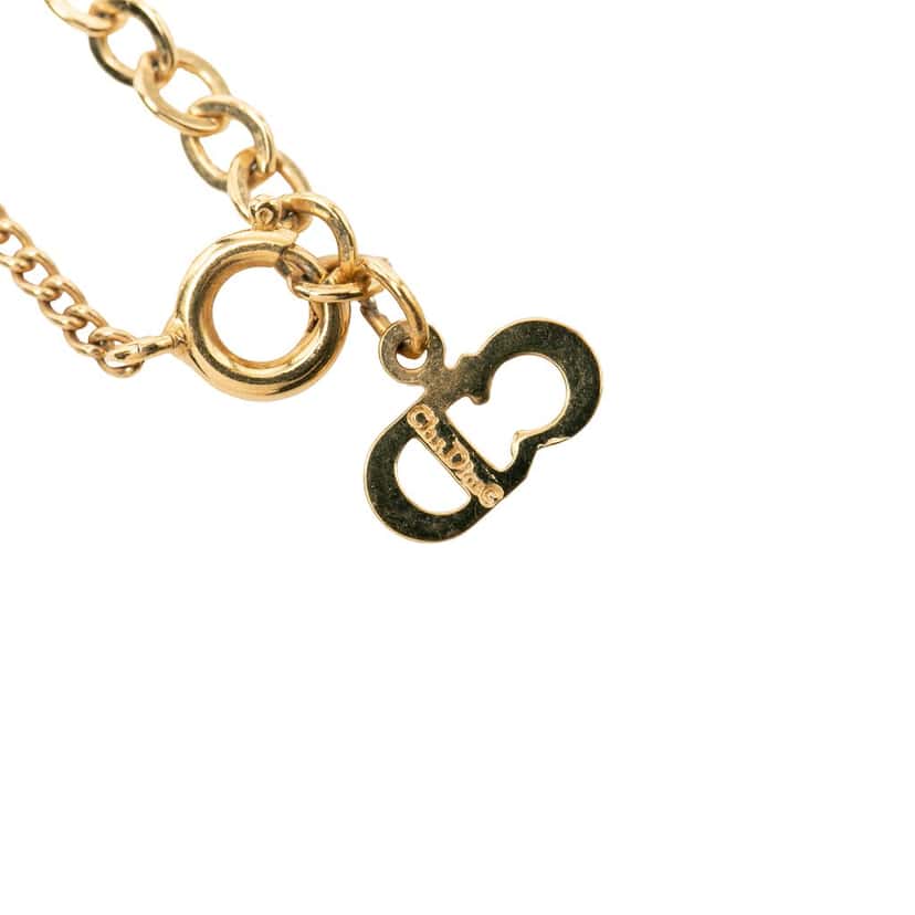 Dior Gold Plated CD Logo Pendant Necklace Gold Metal Very good condition - Model View
