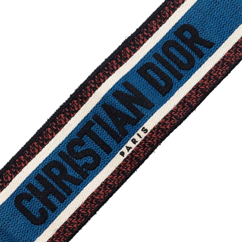 Dior Embroidered Canvas Bag Strap Blue Very good condition - Back View