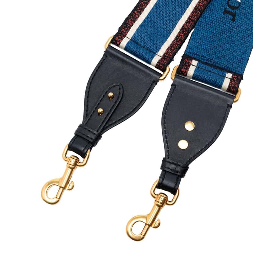 Dior Embroidered Canvas Bag Strap Blue Very good condition - Inside View