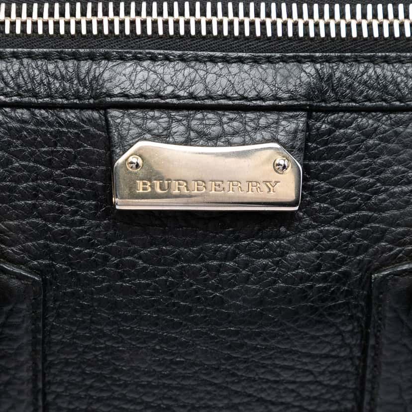 Burberry Small Heritage Grain Leather Gladstone Satchel Black Leather Very good condition - Box View