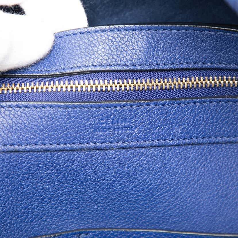 Celine Small Leather Phantom Cabas Tote Blue Leather Very good condition - Box View
