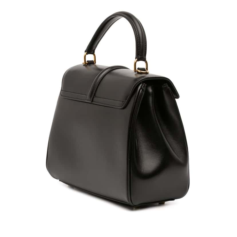 Celine Small Leather 16 Satchel Black Leather Very good condition - Back View