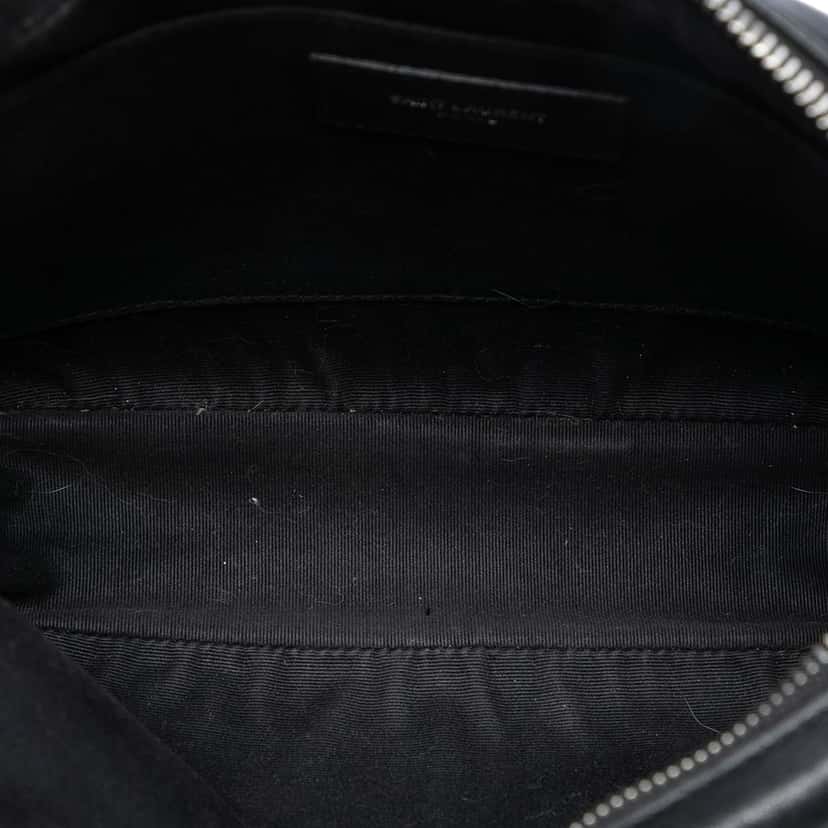 Saint Laurent Small Lambskin Monogram Lou Camera Bag Black Leather Very good condition - Model View