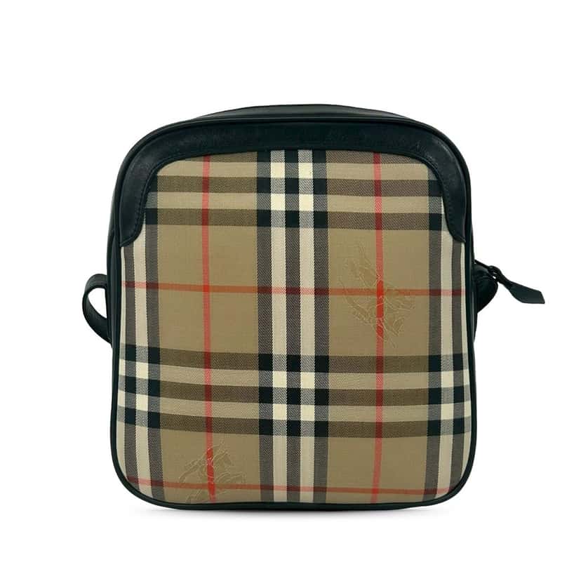 Burberry Haymarket Check Canvas Crossbody Beige Very good condition - Back View