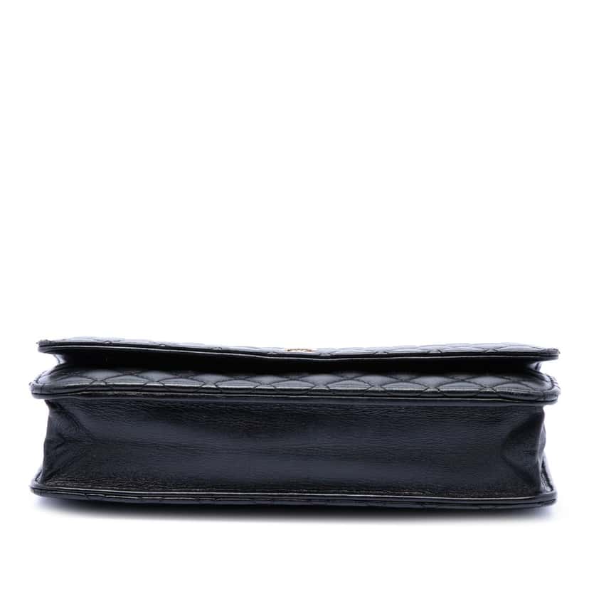 Chanel CC Microquilted Lambskin Wallet On Chain Black Leather Very good condition - Inside View