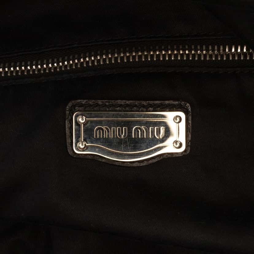 Miu Miu Quilted Patent Leather Hobo Black Leather Very good condition - Box View
