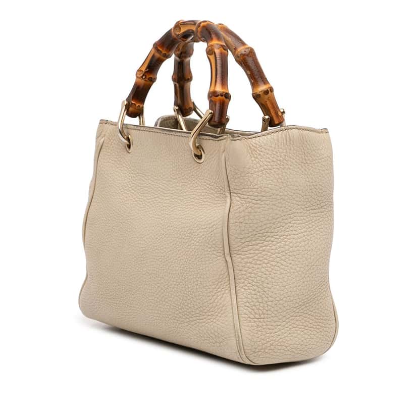 Gucci Mini Calfskin Bamboo Shopper Satchel Brown Leather Very good condition - Back View