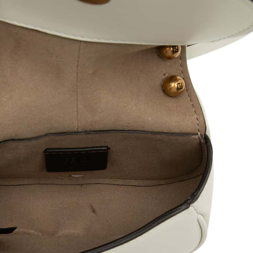 Fendi Mini Leather C’mon Crossbody White Leather Very good condition - Model View