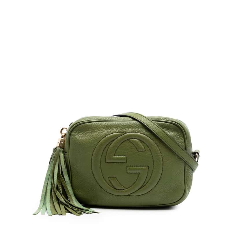Gucci Leather Soho Disco Crossbody Green Leather Very good condition - Front View