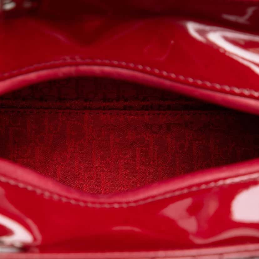 Dior Medium Patent Cannage Lady Dior Red Leather Very good condition - Model View