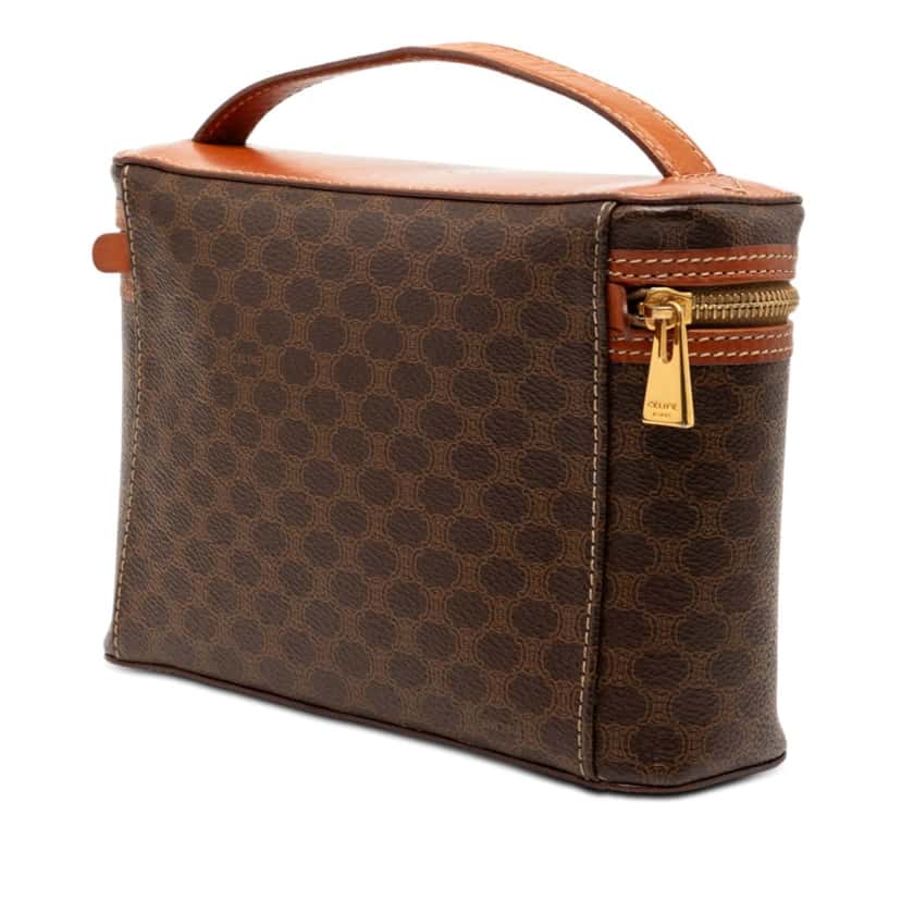 Celine Macadam Coated Canvas Vanity Bag Brown Very good condition - Back View