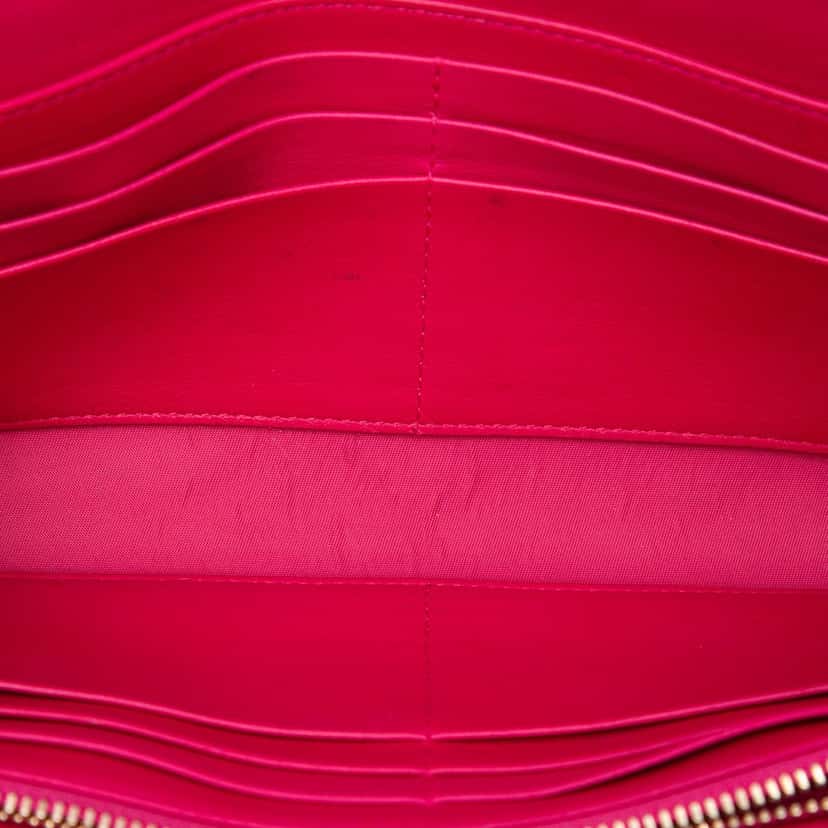 Dior Patent Cannage Lady Dior Wallet On Chain Pink Leather Very good condition - Model View