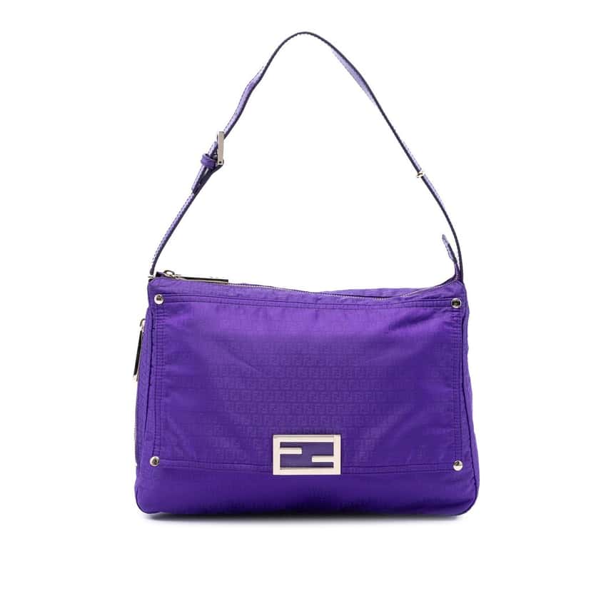 Fendi Micro Zucchino Nylon Mamma Forever Purple Very good condition - Front View