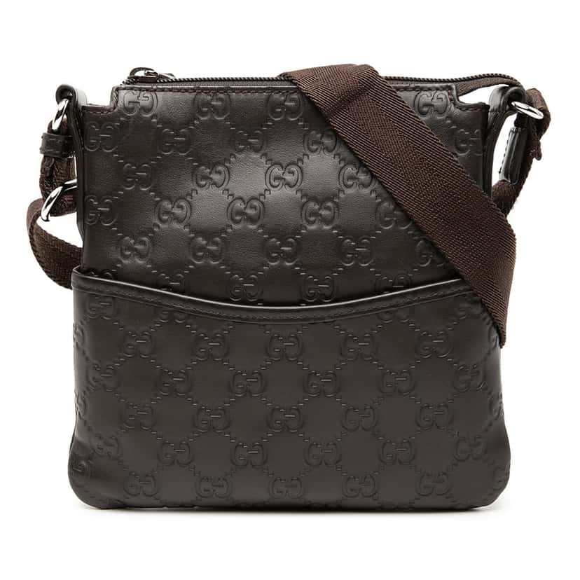 Gucci Guccissima Crossbody Brown Leather Very good condition - Front View
