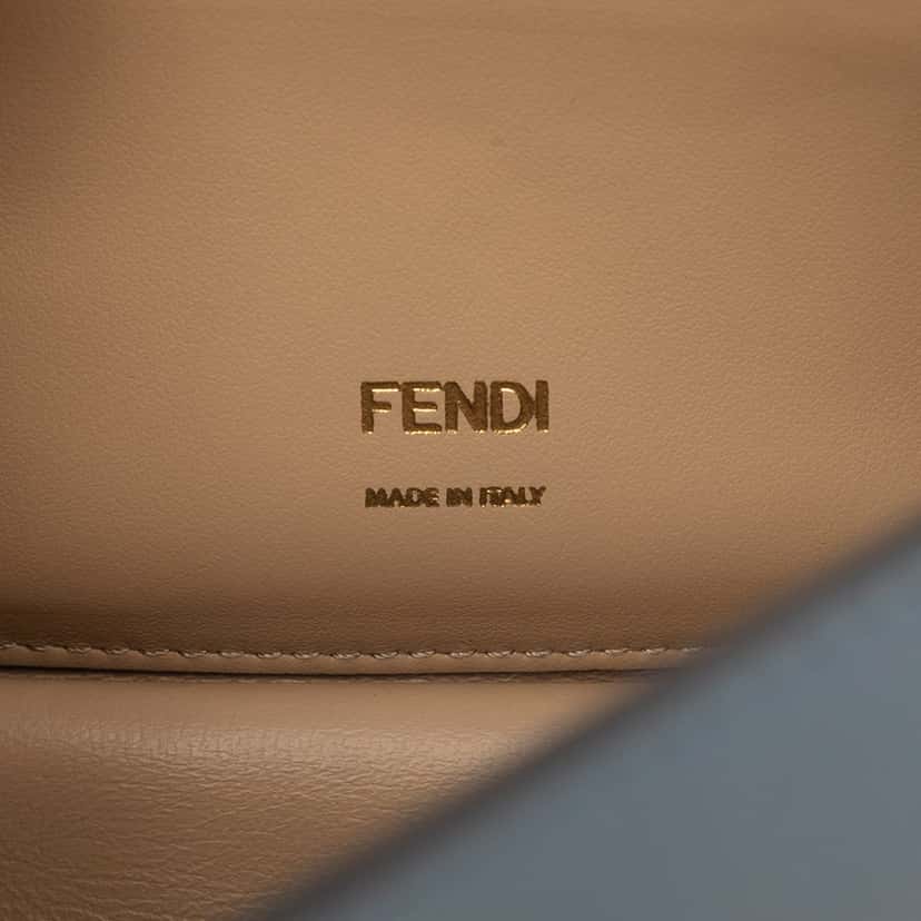 Fendi Small Leather Kan U Chain Shoulder Bag Blue Leather Very good condition - Box View