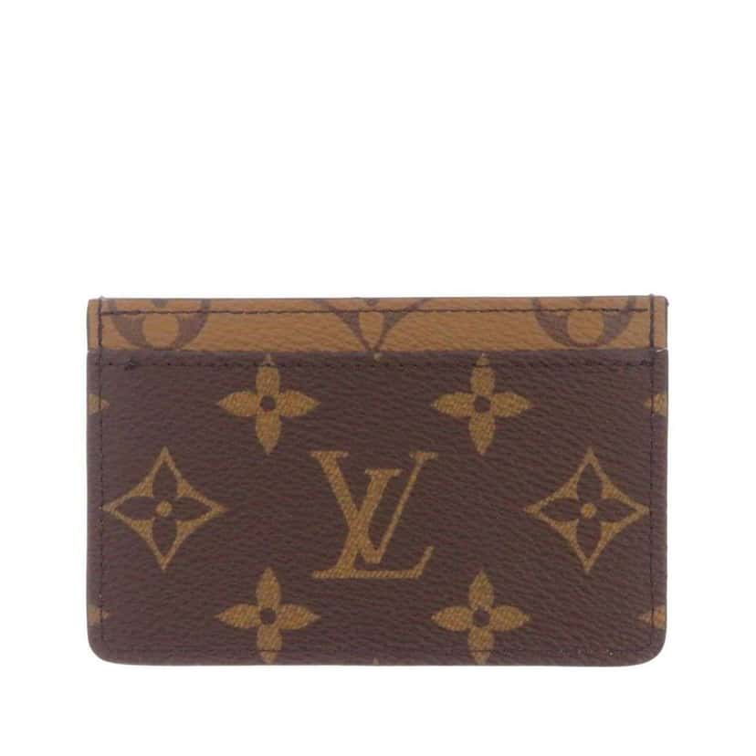 Louis Vuitton Monogram Reverse Card Holder Brown Very good condition - Front View