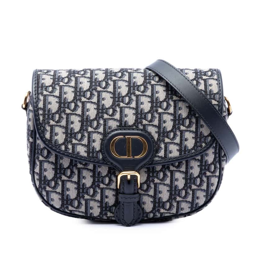 Dior Medium Oblique Canvas Bobby Crossbody Blue Very good condition - Front View