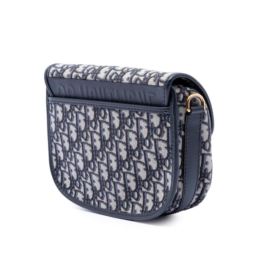Dior Medium Oblique Canvas Bobby Crossbody Blue Very good condition - Back View
