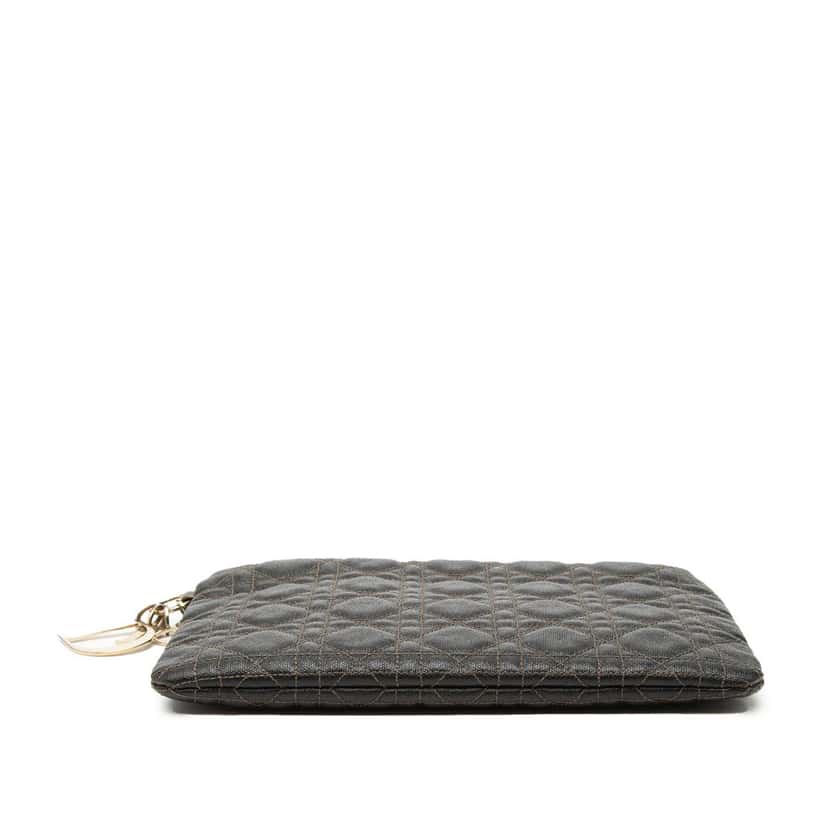 Dior Coated Canvas Cannage Lady Dior Panarea Clutch Brown Very good condition - Inside View