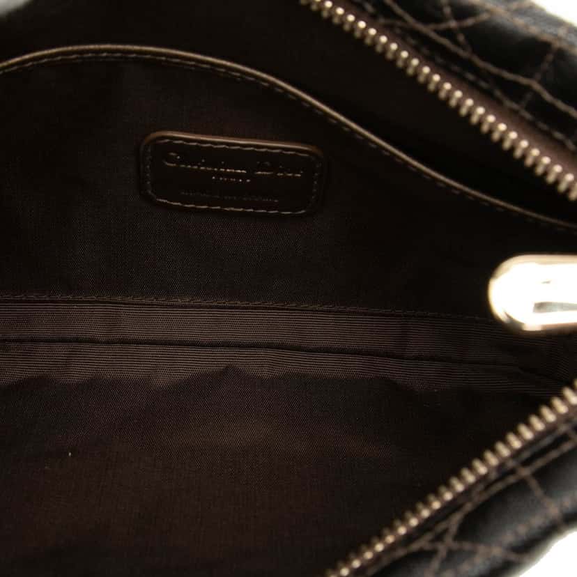 Dior Coated Canvas Cannage Lady Dior Panarea Clutch Brown Very good condition - Model View