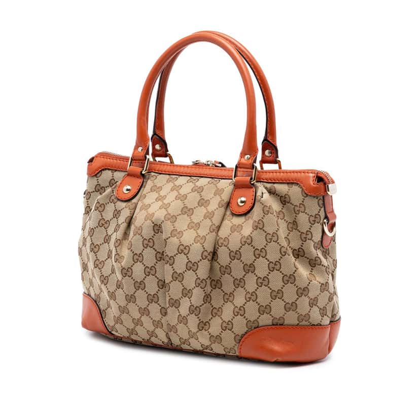 Gucci GG Canvas Sukey Satchel Beige Very good condition - Back View