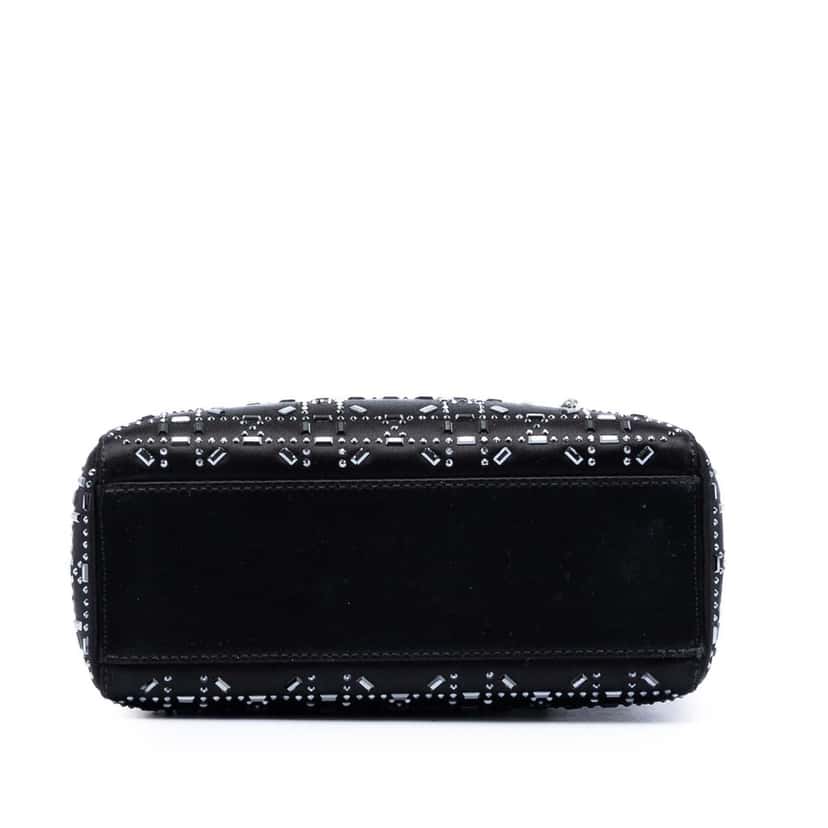 Dior Mini Satin Cannage Strass Crystal Embellished Lady Dior Black Very good condition - Inside View
