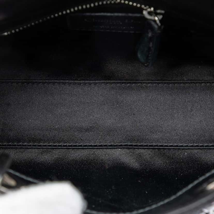 Dior Mini Satin Cannage Strass Crystal Embellished Lady Dior Black Very good condition - Model View