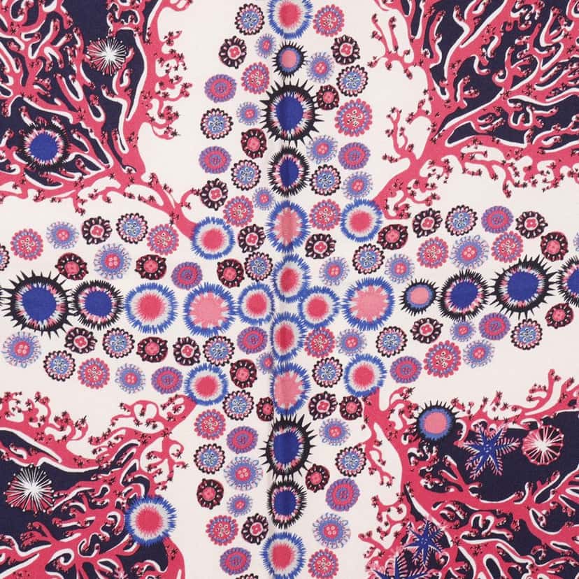 Louis Vuitton Coral Silk Scarf Blue Never worn - Back View