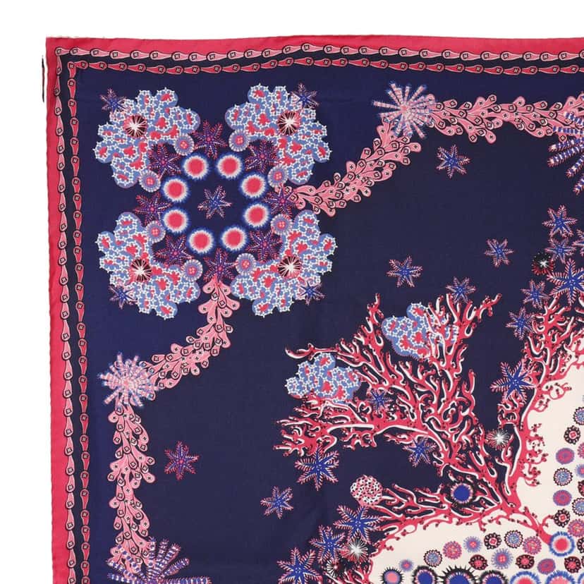 Louis Vuitton Coral Silk Scarf Blue Never worn - Box View