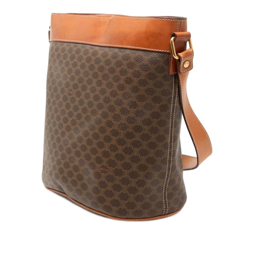 Celine Macadam Coated Canvas Bucket Bag Brown Very good condition - Back View
