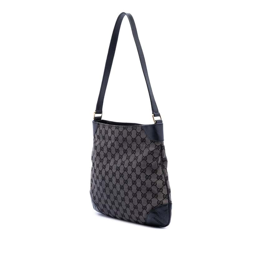 Gucci GG Canvas Shoulder Bag Black Very good condition - Back View