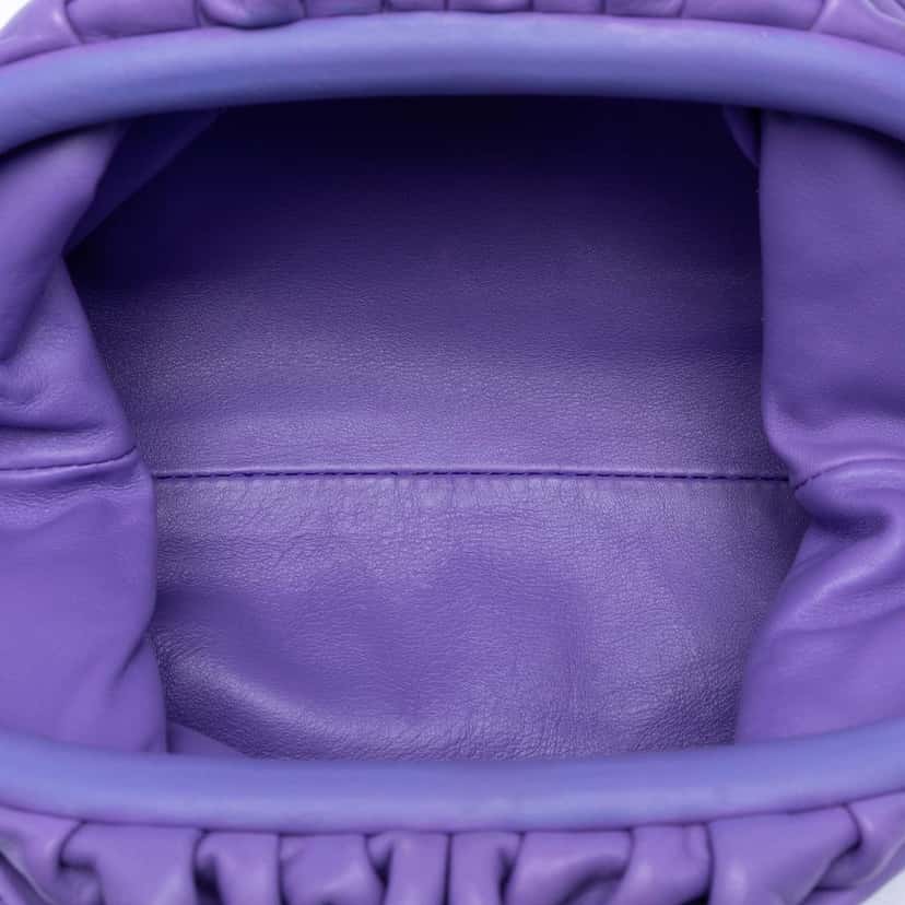 Bottega Veneta Lambskin The Mini Pouch Crossbody Purple Leather Very good condition - Model View
