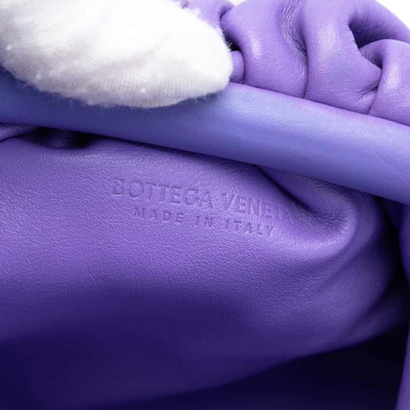 Bottega Veneta Lambskin The Mini Pouch Crossbody Purple Leather Very good condition - Box View