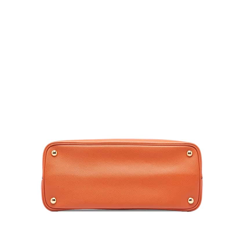 Prada Medium Saffiano Cuir Double Handle Satchel Orange Leather Very good condition - Inside View