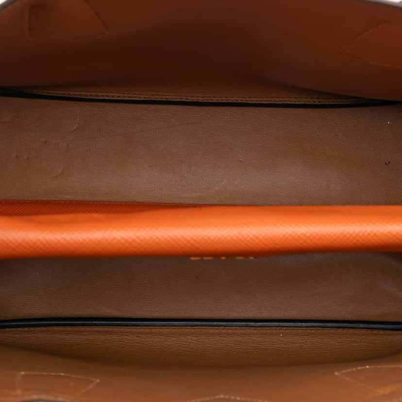 Prada Medium Saffiano Cuir Double Handle Satchel Orange Leather Very good condition - Model View