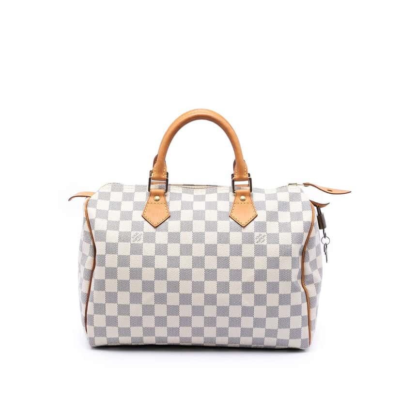 Louis Vuitton Damier Azur Speedy 30 White Very good condition - Front View