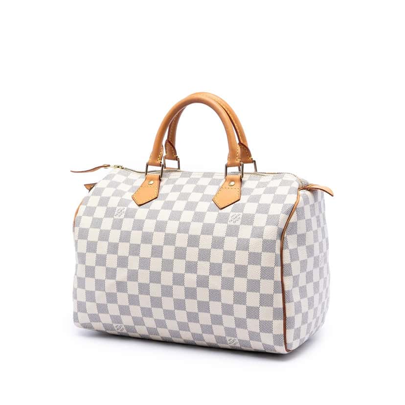 Louis Vuitton Damier Azur Speedy 30 White Very good condition - Back View